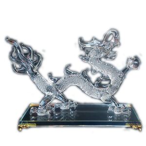 包邮水晶中国龙风水招财客厅摆件开业乔迁礼物家居酒柜装饰工艺品