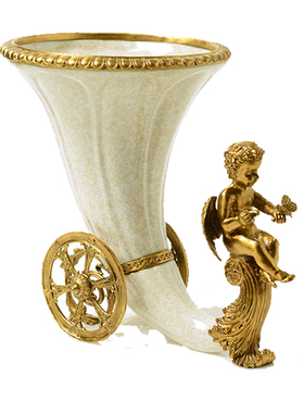 美式风白瓷客厅镜子摆件台灯