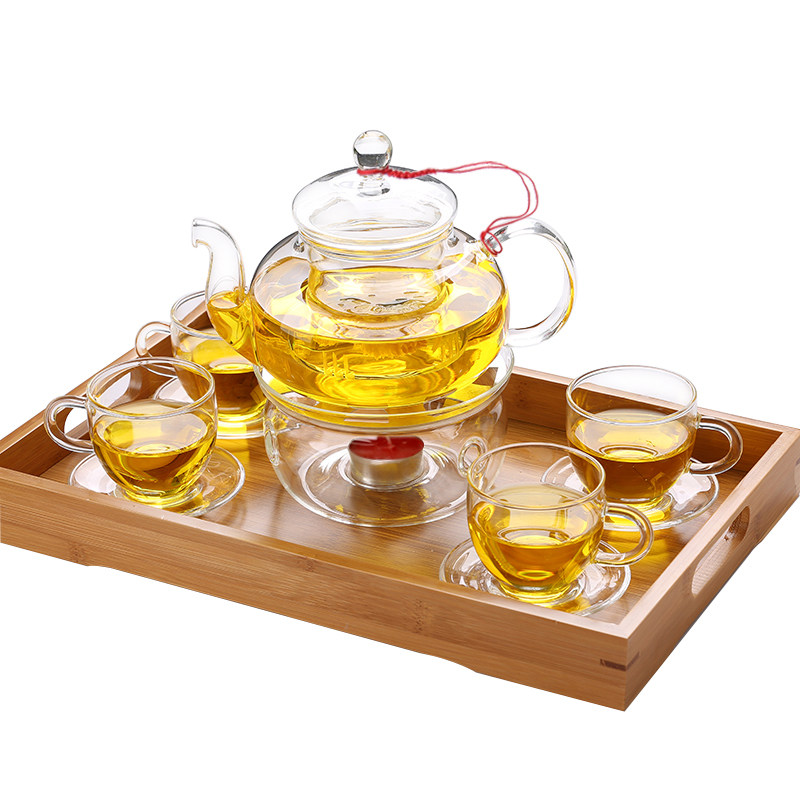 耐热玻璃茶具花茶壶家用泡茶杯子煮下午茶水果茶壶套装可蜡烛加热
