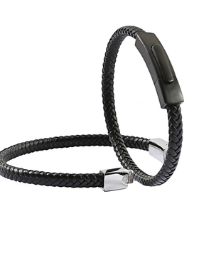 情侣男女钛钢扣刻字皮手环时尚