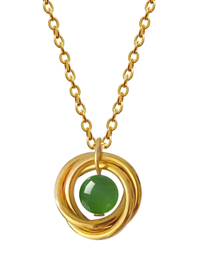 LUCKYCAT吉猫天然碧玉吊坠项链