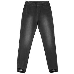 rime春秋外穿单层高腰修身弹力牛仔打底裤女裤黑色小脚铅笔裤