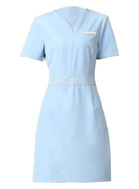 2021夏季美容师工作服修身显瘦