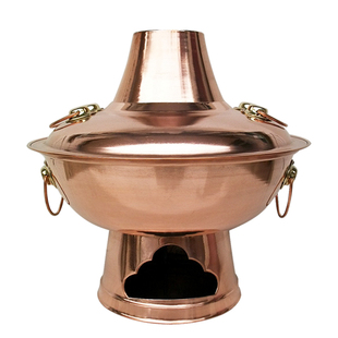 紫铜火锅纯木炭铜火锅老北京涮羊肉铜锅加厚火锅牛蛙饭店家用铜锅