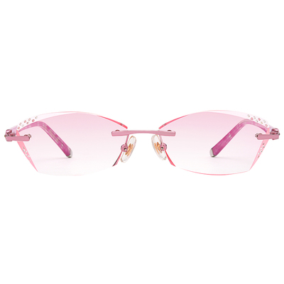 无框近视眼镜无框眼镜女切边成品