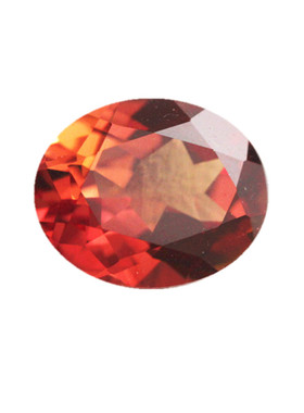 宝石椭圆戒指橘红色芬达石粉蛋形