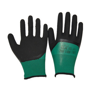 包邮女手套加厚乳胶橡胶防滑劳动劳保手套耐磨浸胶加强指塑料国兴