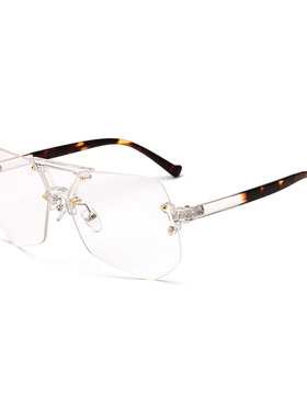 墨镜无框透明长脸男士太阳镜