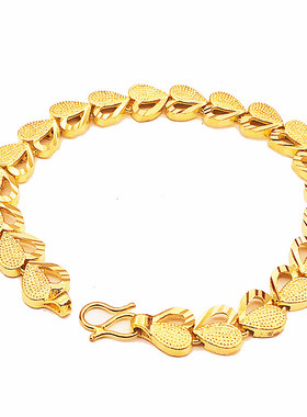 新款仿真假五角欧币风沙金手链