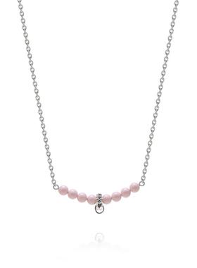 Monchhichi/萌趣趣钛钢项链女日韩国简约粉色项链珠锁骨链N106