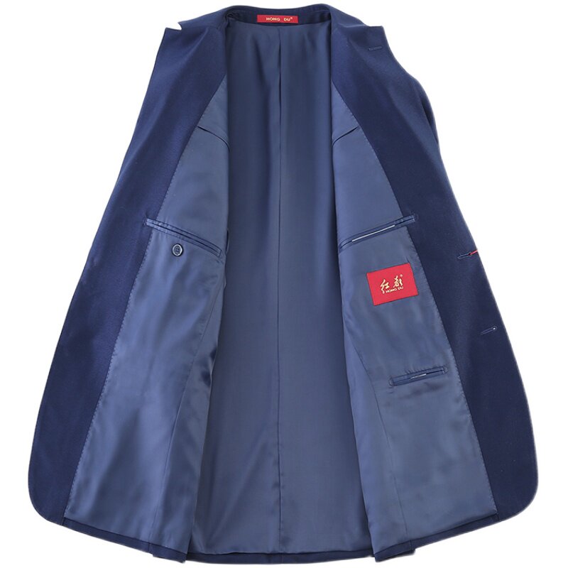 红都中年男士商务西装修身礼服