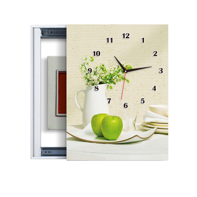 竖款遮挡推拉客厅电表箱装饰画