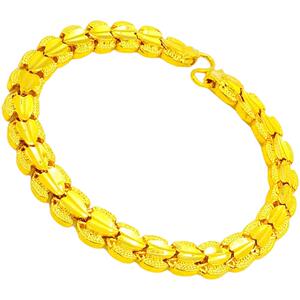 创缘镀黄金女生手链细新娘镀黄金手环粗婚嫁镀沙金手链子朋友礼物