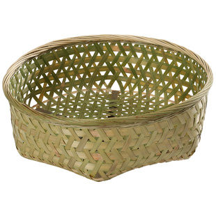 竹编蒸架水果盘沥水篮竹蒸笼竹篮子手工竹托盘家用镂空竹筐竹制品