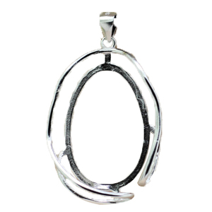 S925纯银吊坠空托时尚男女款可调节尺寸吊坠托DIY蜜蜡琥珀万能托