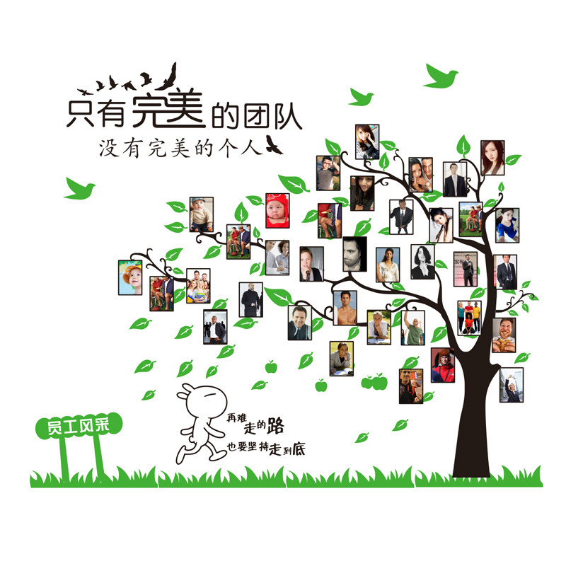 照片文化墙学校员工风采装饰贴纸