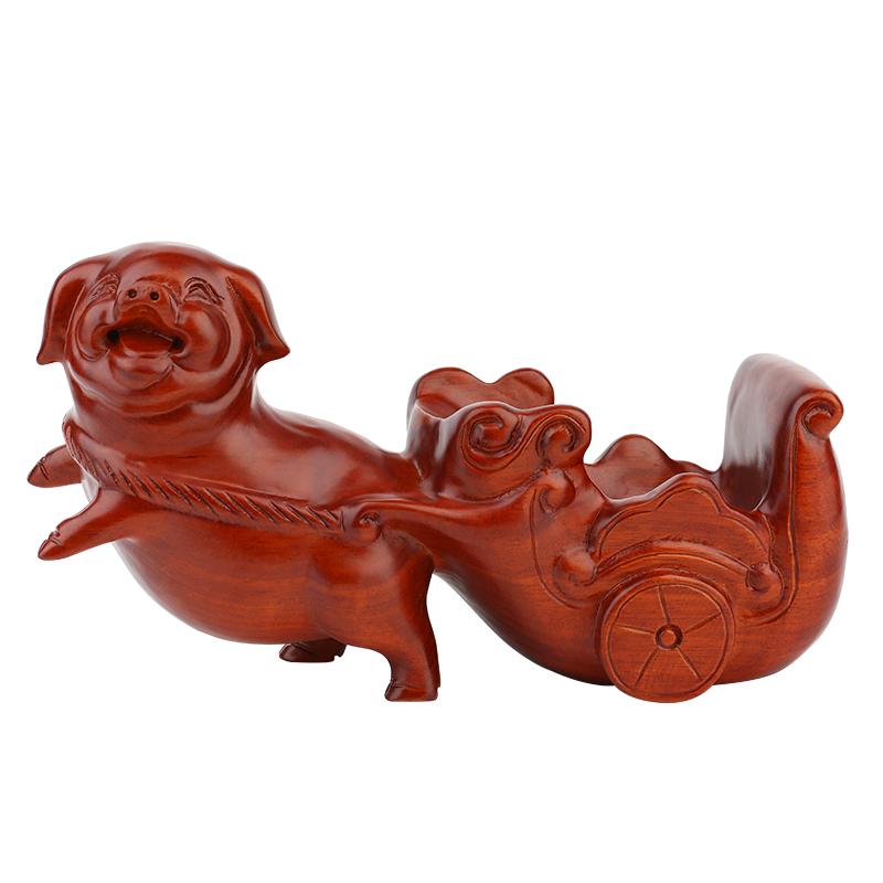 生肖猪新中式风玄关酒柜装饰品