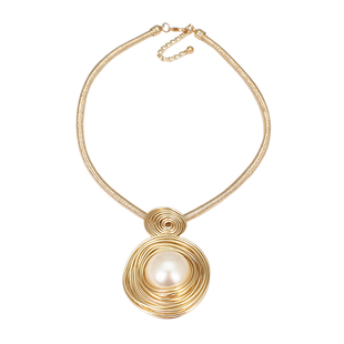 韩国简约时尚夸张仿珍珠项链 复古百搭个性长款项链毛衣链女配饰