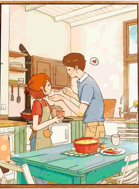 佳彩天颜DIY数字油画爱人幸福