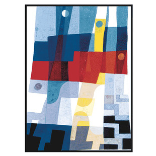 纽约现代艺术博物馆 特鲁德 抽象色彩构成家居无框画办公室装饰画