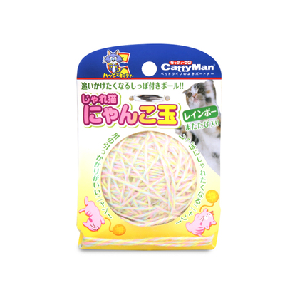 多格漫毛线球长尾巴猫咪玩具彩虹