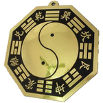 大号八卦镜纯黄铜阴阳太极凸镜家用大门挂凹镜化冲路尖角凸透镜铜