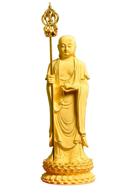 九华山地藏王菩萨供奉镇宅绒沙金