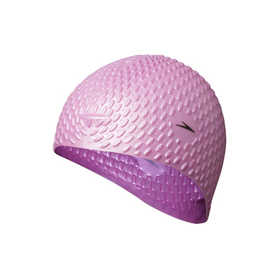 Speedo泡泡泳帽 高弹舒适防水长发护耳男女士抗氯硅胶游泳帽