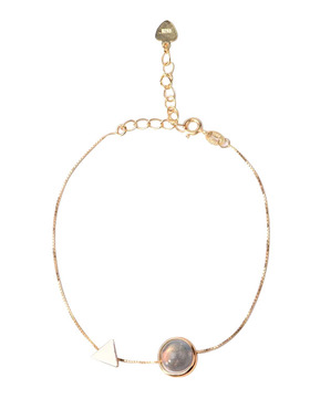 925银灰月光石大气礼物金手链