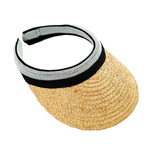 韩国东大门拉菲草空顶帽夏天韩版百搭网红同款草帽无顶遮阳帽子女