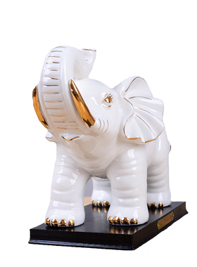 招财白色夫妻陶瓷镇宅纳福风水象