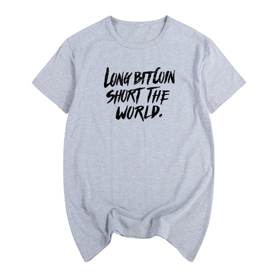 买入做空全世界文化衫Bitcoin宽松男女短袖T恤