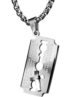 小众设计吊坠项链钛钢蛇骨链男女