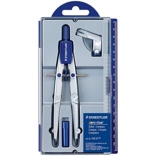 德国STAEDTLER施德楼学生圆规系列 550 50 60 S8安全针脚粗铅芯夹铅笔水笔几何数学组