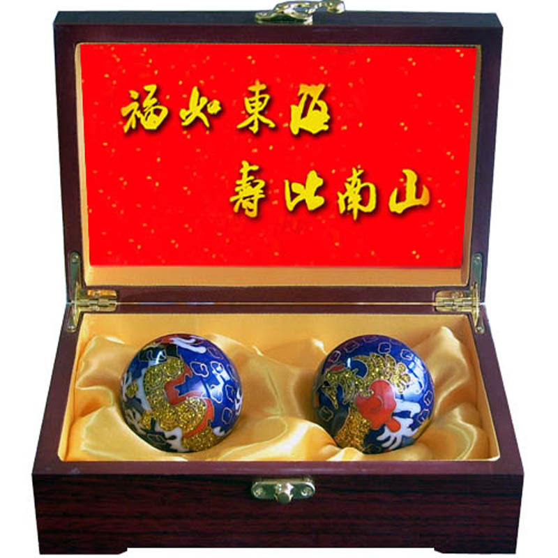送老人节日长寿景泰蓝龙凤手球