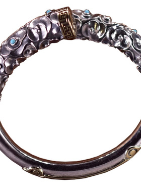 男款复古风纯银定海神针手镯