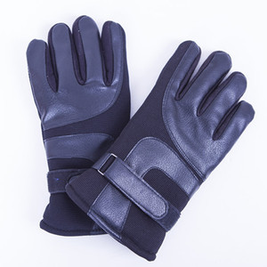 琪之凡冬季真皮手套加厚加绒毛线男式防寒风防滑骑车保暖猪皮手套