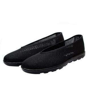 老北京布鞋男网鞋夏季透气老头乐爸爸鞋圆口中老年传统软底老人鞋