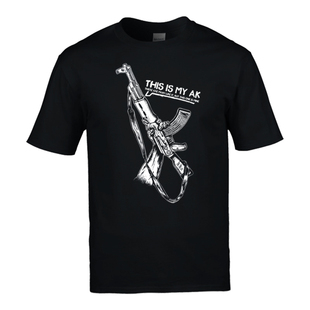 【莒墨堂】这是我的AK突击步枪PUBG绝地求生吃鸡复古潮流纯棉T恤