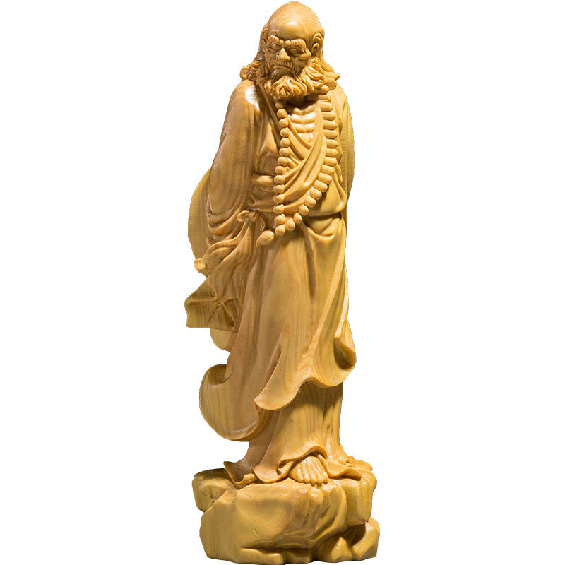 黄杨木雕 精致实木中式家居风水雕刻工艺品人物摆件佛像达摩祖师