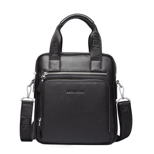 美洲野牛真皮男包单肩斜挎手提包竖款背包潮商务大容量男士公文包