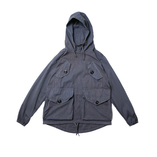 IndigoWhale 四袋套头美式复古帆布帽衫立体大口袋Guner Smock