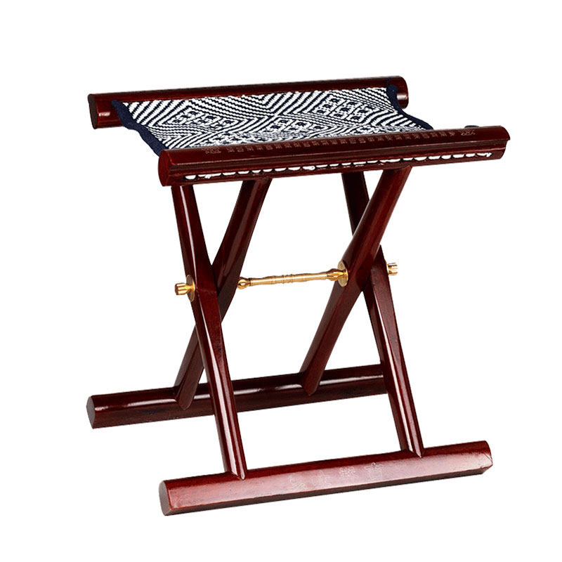山东红木马扎实木工艺凳子送老人礼品折叠携带便携传统工艺