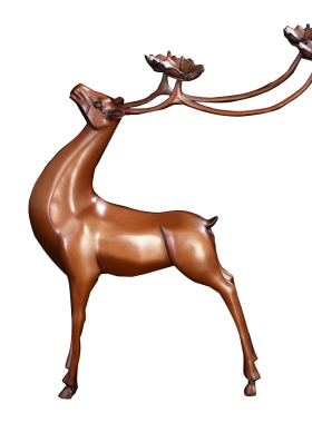 纯紫铜祥鹿复古风格调结婚烛台