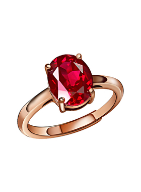 缅甸红宝石戒指女925日韩时尚