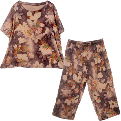 两件套裤子短袖时尚中老年大码