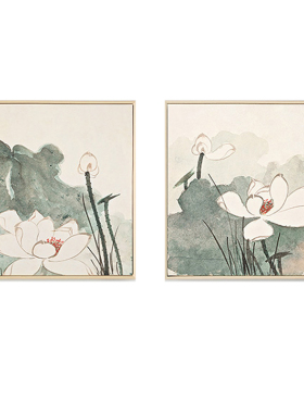 新中式风书法餐厅玄关三联画