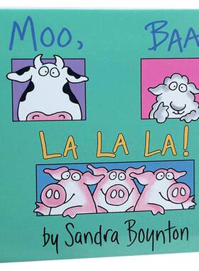 预售送音频原版英文启蒙绘本MOO, BAA, LA LA LA!百本需读 哞咩啦啦 纸板书幼儿启蒙认识亲子读物儿童阅读英语不怕撕咬睡前故事书