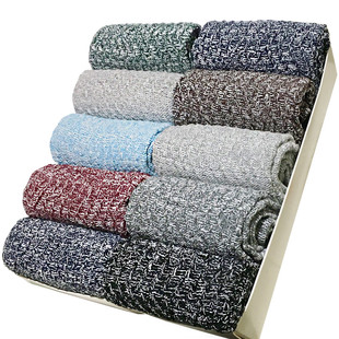 棉麻袜秋冬堆堆袜女亚麻粗线中筒袜情侣袜子男民族风短袜防臭学院