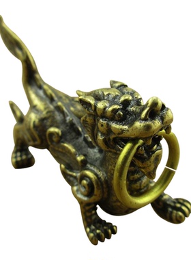 黄铜汽车钥匙扣礼品貔貅桌面摆件